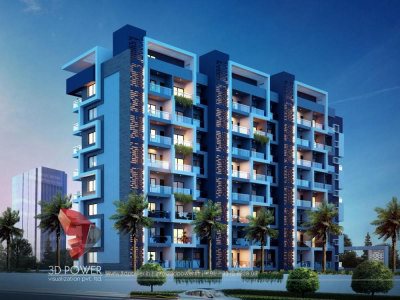 3d-architectural-rendering-apartment-night-view-exterior-render-Alappuzha-rendering